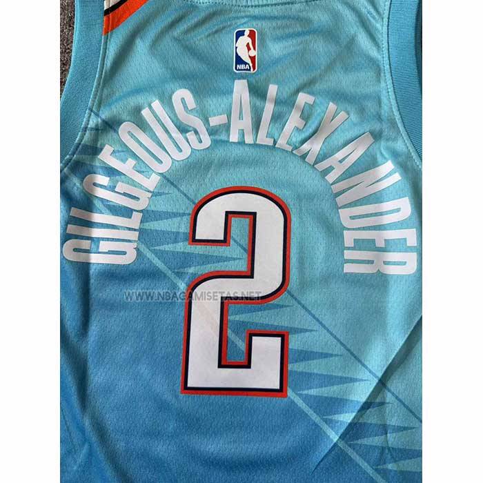 Camiseta Nino Oklahoma City Thunder Shai Gilgeous Alexander NO 2 Ciudad 2018-19 Azul